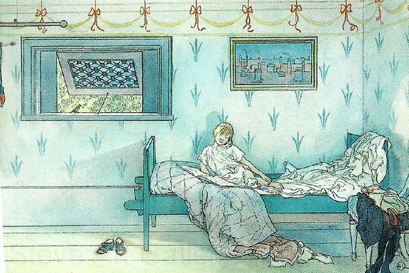 Carl Larsson kukuliku, klockan ar sju Norge oil painting art